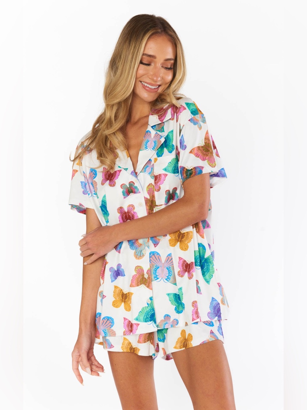 Show Me Your Mumu Sunday Morning Pajama Set in Rainbow Butterfly Size Medium